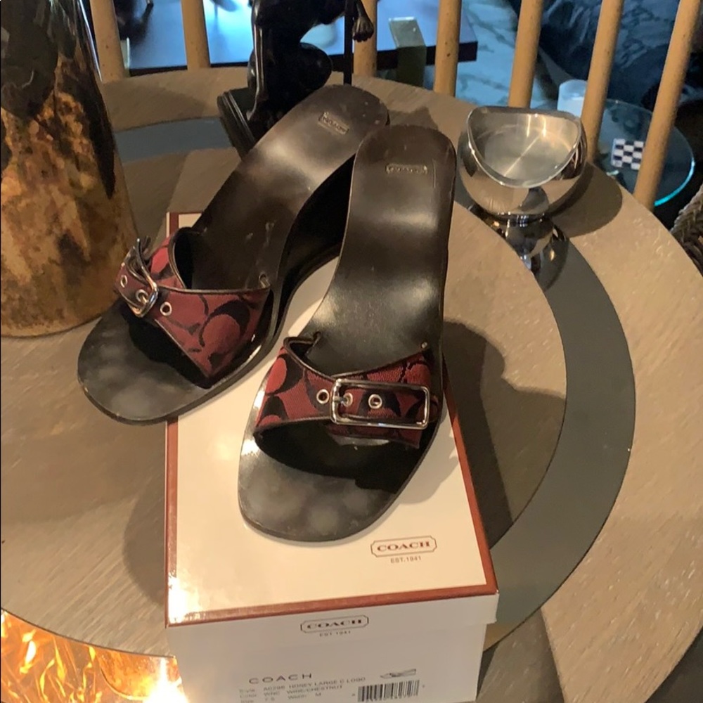 Women’s Coach size 7.5 wooden wedge